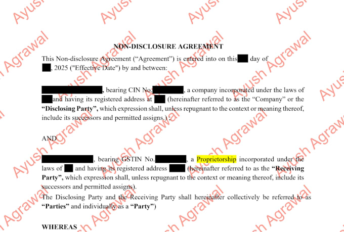 draft a strong nda, non compete, confidentiality agreements